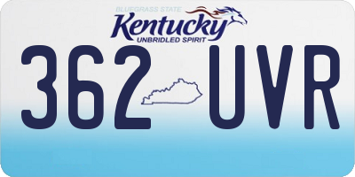 KY license plate 362UVR