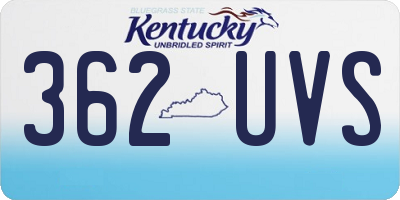 KY license plate 362UVS