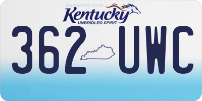 KY license plate 362UWC