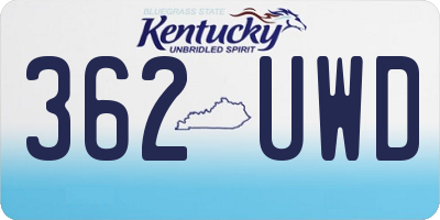 KY license plate 362UWD