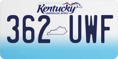 KY license plate 362UWF
