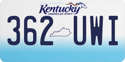 KY license plate 362UWI
