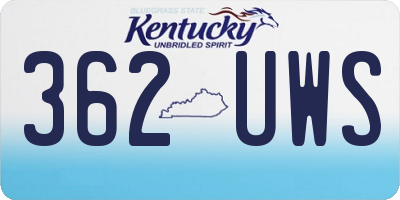 KY license plate 362UWS