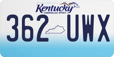 KY license plate 362UWX