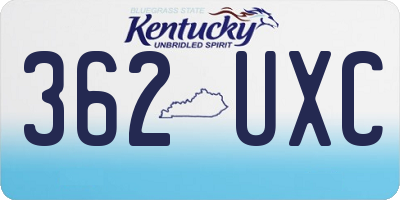 KY license plate 362UXC