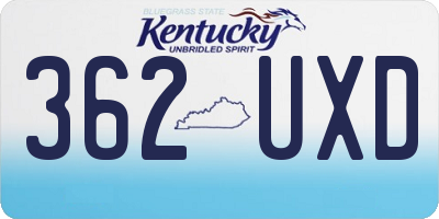KY license plate 362UXD