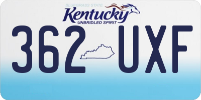 KY license plate 362UXF