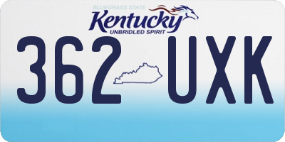 KY license plate 362UXK