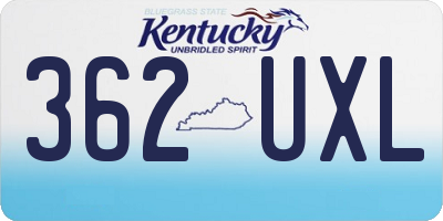 KY license plate 362UXL