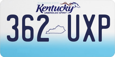 KY license plate 362UXP