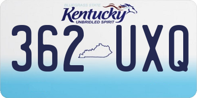 KY license plate 362UXQ
