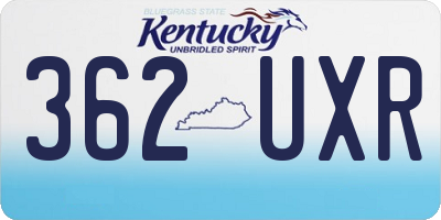 KY license plate 362UXR