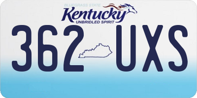 KY license plate 362UXS