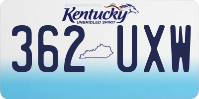 KY license plate 362UXW