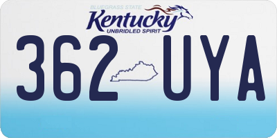 KY license plate 362UYA