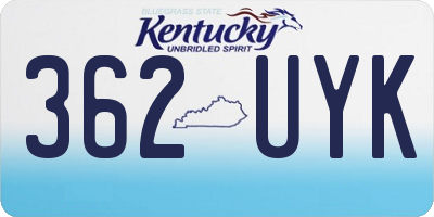 KY license plate 362UYK