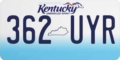 KY license plate 362UYR