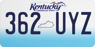 KY license plate 362UYZ