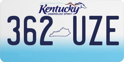 KY license plate 362UZE