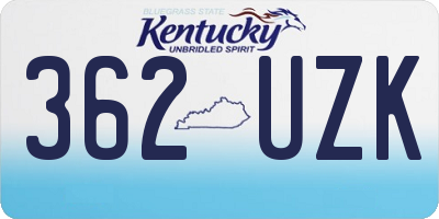 KY license plate 362UZK