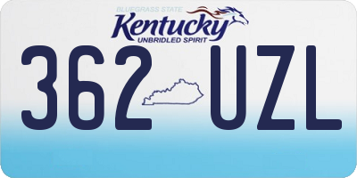 KY license plate 362UZL
