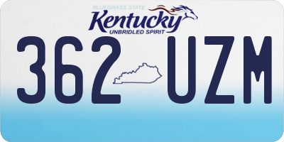 KY license plate 362UZM
