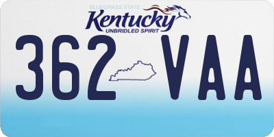 KY license plate 362VAA