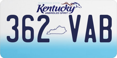 KY license plate 362VAB