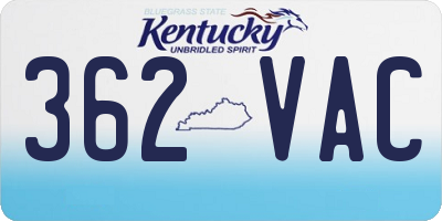 KY license plate 362VAC