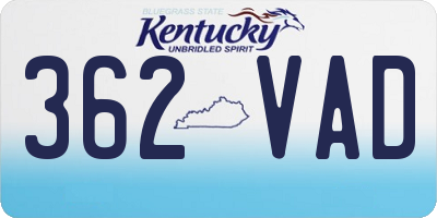 KY license plate 362VAD