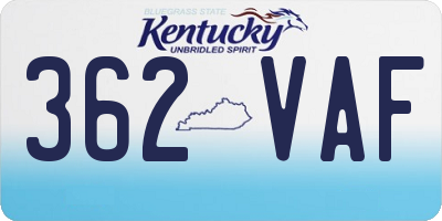 KY license plate 362VAF