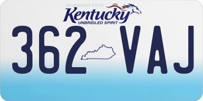 KY license plate 362VAJ