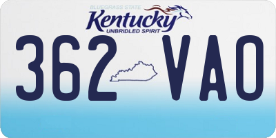 KY license plate 362VAO