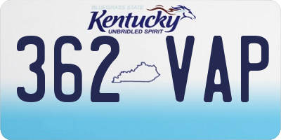 KY license plate 362VAP
