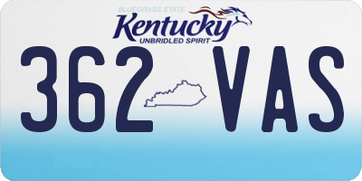KY license plate 362VAS