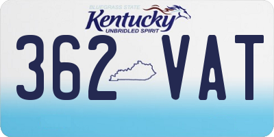 KY license plate 362VAT