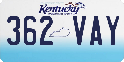 KY license plate 362VAY