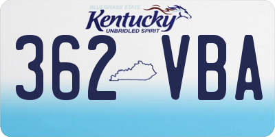KY license plate 362VBA