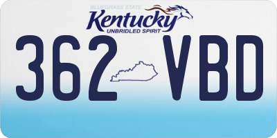 KY license plate 362VBD