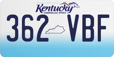 KY license plate 362VBF