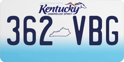 KY license plate 362VBG