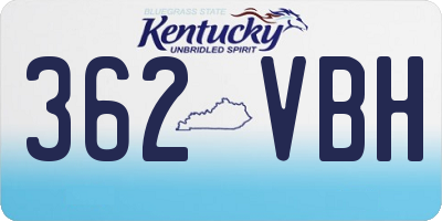 KY license plate 362VBH