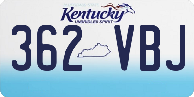KY license plate 362VBJ