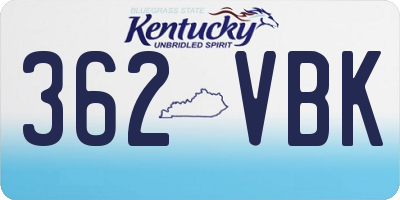 KY license plate 362VBK