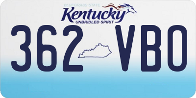 KY license plate 362VBO