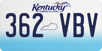 KY license plate 362VBV