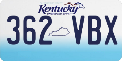 KY license plate 362VBX