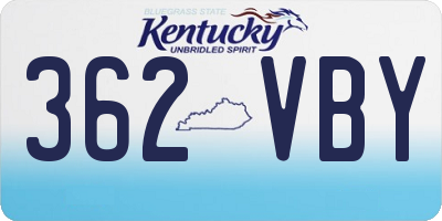 KY license plate 362VBY