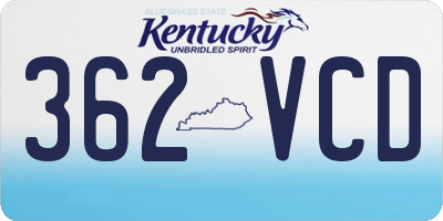 KY license plate 362VCD