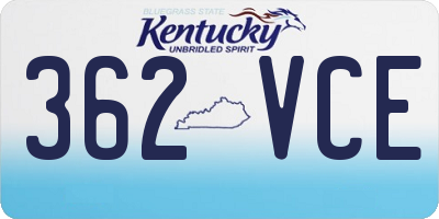 KY license plate 362VCE